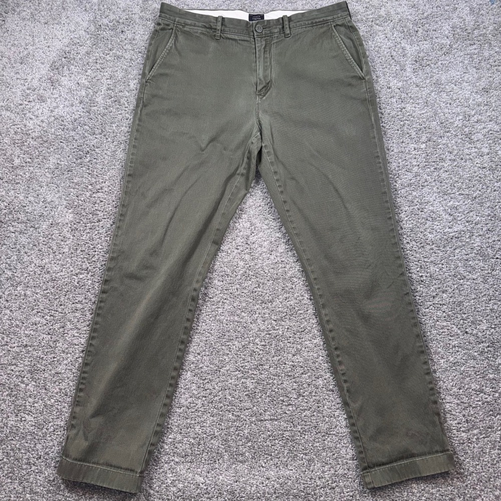 J.Crew 770 Straight Fit Pants Mens Stretch Olive Green 34x32 EXCELLENT